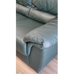 Natuzzi Genuine Leather Sofa & Loveseat Set Forest Green - Made in Italy