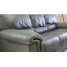Natuzzi Genuine Leather Sofa & Loveseat Set Forest Green - Made in Italy