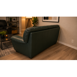 Natuzzi Genuine Leather Sofa & Loveseat Set Forest Green - Made in Italy