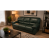 Natuzzi Genuine Leather Sofa & Loveseat Set Forest Green - Made in Italy