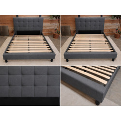 Modern Upholstered Platform Bed Frame – Queen Size 