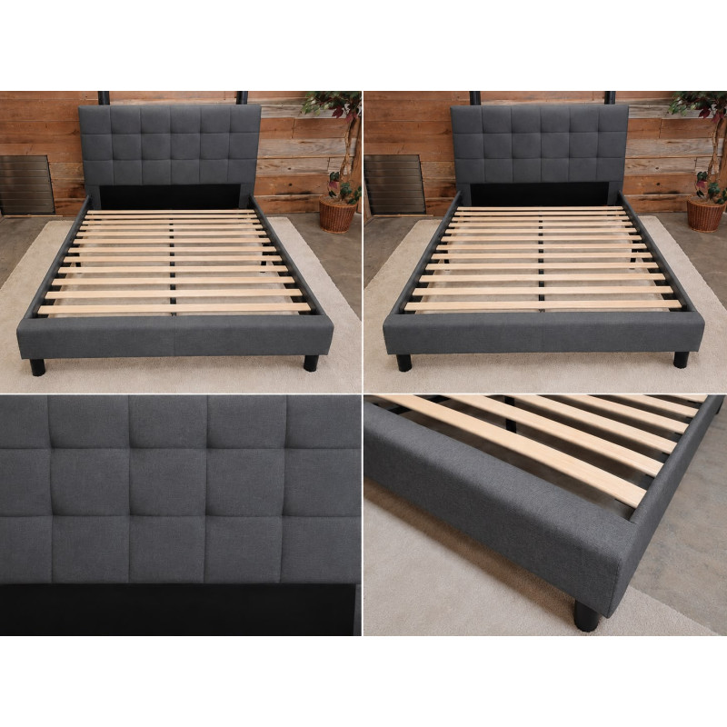 Modern Upholstered Platform Bed Frame – Queen Size 